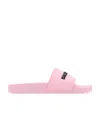 Balenciaga Raised Logo Slides In Pink