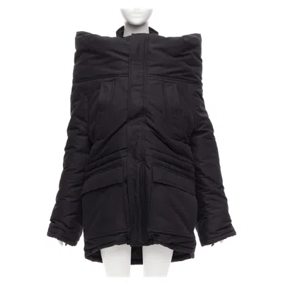 Pre-owned Balenciaga Rare  Demna 2021 Runway Cb Parka Deconstructed Ski Jacket Fr34 Xs In Black