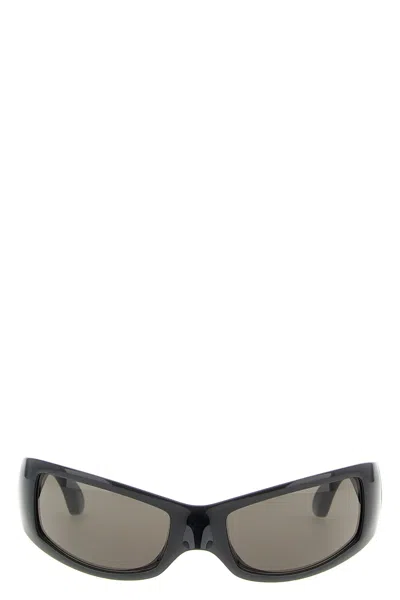 Balenciaga Rectangular Frame Sunglasses Dark Lenses In Black