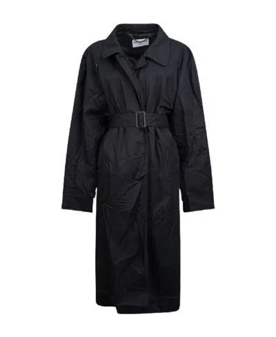 Balenciaga Unifit Trench Coat In Black