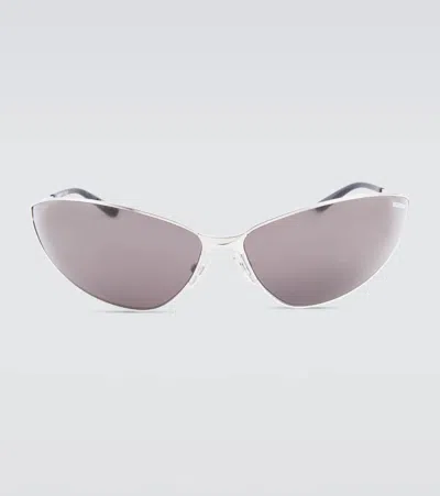 Balenciaga Razor Cat-eye Sunglasses In Silver