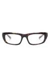Balenciaga Rectangle-frame Glasses In 褐色