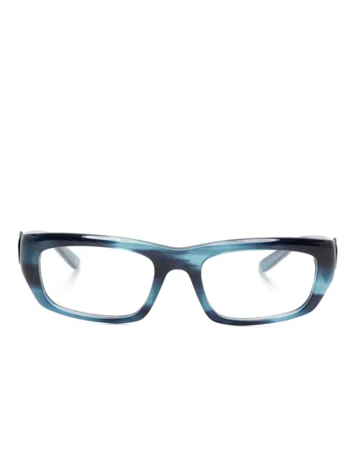 Balenciaga Rectangle-frame Glasses In Blau