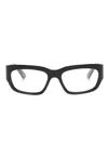 Balenciaga Rectangle-frame Glasses In Schwarz