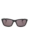 Balenciaga Rectangle-frame Sunglasses In 黑色