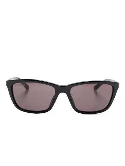 Balenciaga Rectangle-frame Sunglasses In 黑色