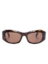 Balenciaga Rectangle-frame Sunglasses In 褐色