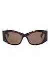 Balenciaga Rectangle-frame Sunglasses In 褐色