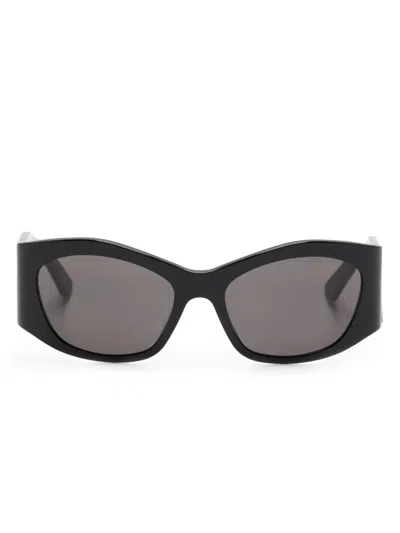 Balenciaga Rectangle-frame Sunglasses In 黑色