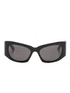 Balenciaga Rectangle-frame Sunglasses In 黑色
