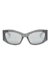Balenciaga Rectangle-frame Sunglasses In 黑色