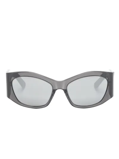 Balenciaga Rectangle-frame Sunglasses In 黑色