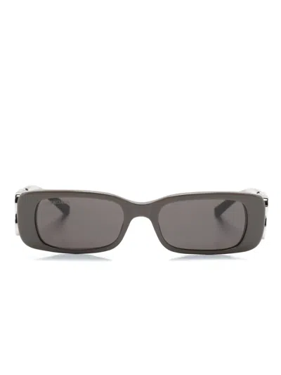Balenciaga Rectangle-frame Sunglasses In 灰色