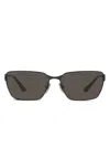 Balenciaga Rectangle-frame Sunglasses In Black