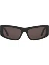 Balenciaga Rectangle-frame Sunglasses In Black