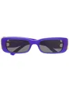 Balenciaga Rectangle-frame Sunglasses In Blue