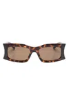 Balenciaga Rectangle-frame Sunglasses In Braun