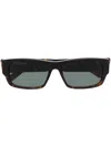 Balenciaga Rectangle-frame Sunglasses In Brown