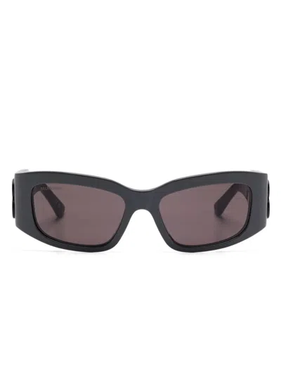 Balenciaga Rectangle-frame Sunglasses In Grey