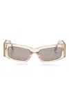 Balenciaga Rectangle-frame Sunglasses In Neutrals