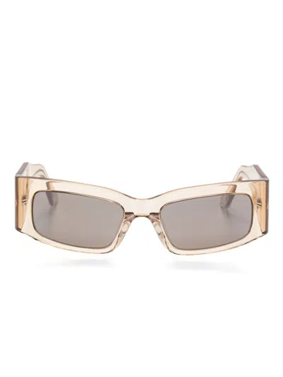Balenciaga Rectangle-frame Sunglasses In Neutrals