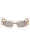 Balenciaga Rectangle-frame Sunglasses In Neutrals