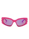 Balenciaga Rectangle-frame Sunglasses In Rosa