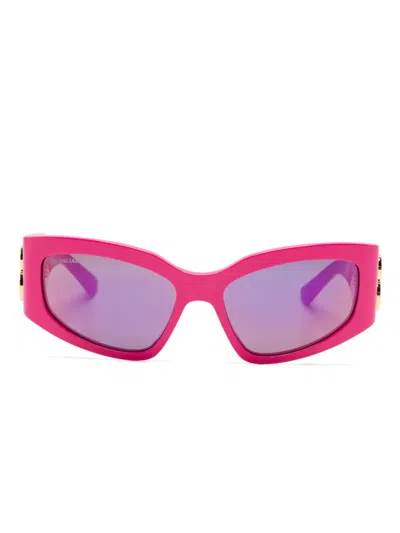 Balenciaga Rectangle-frame Sunglasses In Rosa