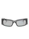 Balenciaga Rectangle-frame Sunglasses In Schwarz