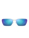 Balenciaga Rectangle-frame Sunglasses In Silver