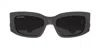 Balenciaga Grey Rectangular Ladies Sunglasses Bb0096s 001 51 In Grey-grey-grey
