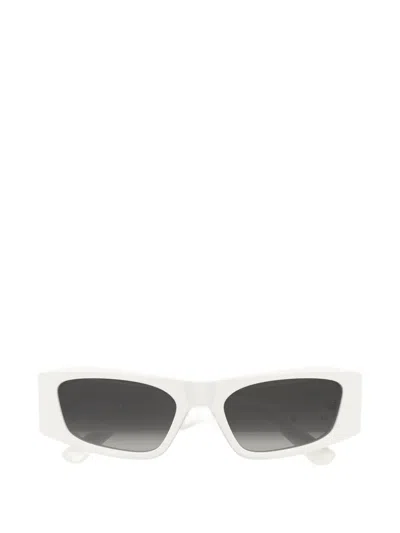 Balenciaga Rectangle Logo Sunglasses In White