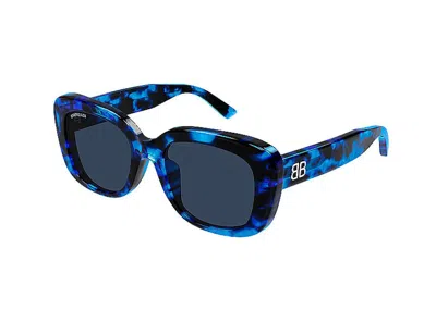 Pre-owned Balenciaga Rectangle Sunglasses In Blue (bb0295sk/004)