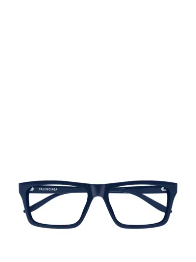 Balenciaga Rectangle-frame Glasses In Blue