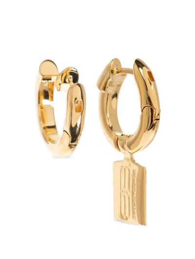 Balenciaga Rectangular Drop Earrings In Orange