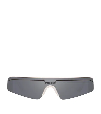 Balenciaga Rectangular Ski Sunglasses In White