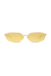 Balenciaga Rectangular Sunglasses In Gold