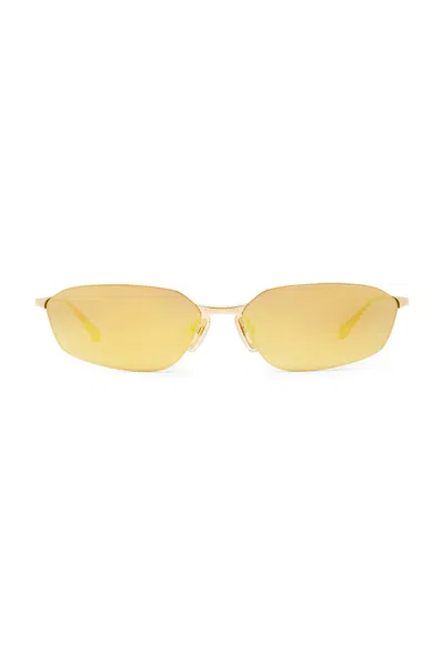 Balenciaga Rectangular Sunglasses In Gold