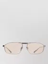Balenciaga Rectangular Sunglasses Silk Nylon Metal Frame In Silver