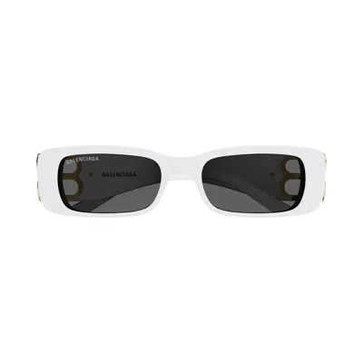Pre-owned Balenciaga Rectangular Sunglasses 'white/gold' | Women's Size Onesize