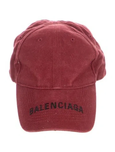 Pre-owned Balenciaga Red Adjustable Cap