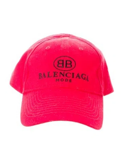Pre-owned Balenciaga Red And Black Patterned Baseball Cap In Multi