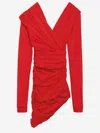 Balenciaga Draped Mini Dress In Red