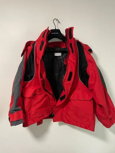 Pre-owned Balenciaga Red  Swing Parka