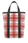 Balenciaga Small Barbes Shopping Bag In Printed Leather In Red