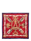 Balenciaga Red Burgundy Printed Square Scarf In Red
