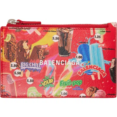 Balenciaga Red Cash Long Coin Card Holder In 6564 Red