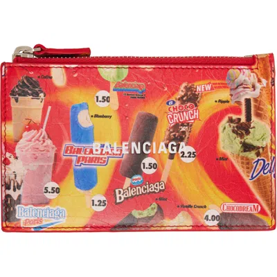 Balenciaga Red Cash Long Coin Card Holder In 6564-red