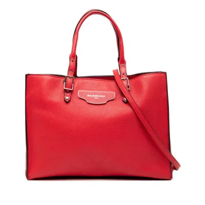 Pre-owned Balenciaga Red Color Leather Shoulder Bag Tote Bag ()