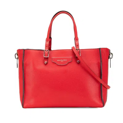 Pre-owned Balenciaga Red Color Leather Shoulder Bag Tote Bag ()
